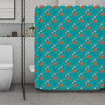 Fish And Jellyfish Pattern Print Polyester Shower Curtain