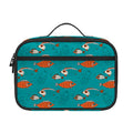 Fish And Jellyfish Pattern Print Portable Lunch Bag