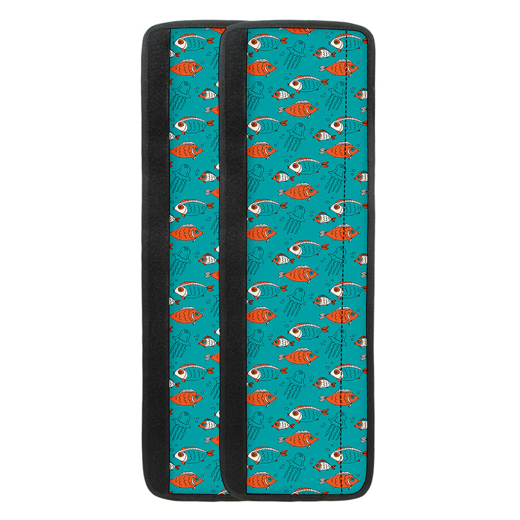 Fish And Jellyfish Pattern Print Refrigerator Handle Covers