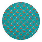 Fish And Jellyfish Pattern Print Round Blanket