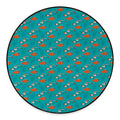 Fish And Jellyfish Pattern Print Round Floor Mat