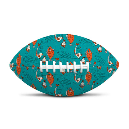 Fish And Jellyfish Pattern Print Rugby Ball