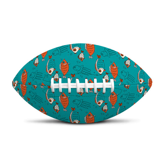 Fish And Jellyfish Pattern Print Rugby Ball