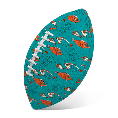 Fish And Jellyfish Pattern Print Rugby Ball