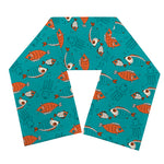 Fish And Jellyfish Pattern Print Scarf
