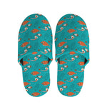Fish And Jellyfish Pattern Print Slippers