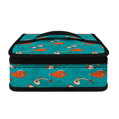 Fish And Jellyfish Pattern Print Small Lunch Bag