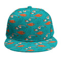 Fish And Jellyfish Pattern Print Snapback Cap