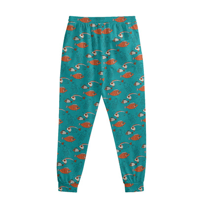 Fish And Jellyfish Pattern Print Sweatpants