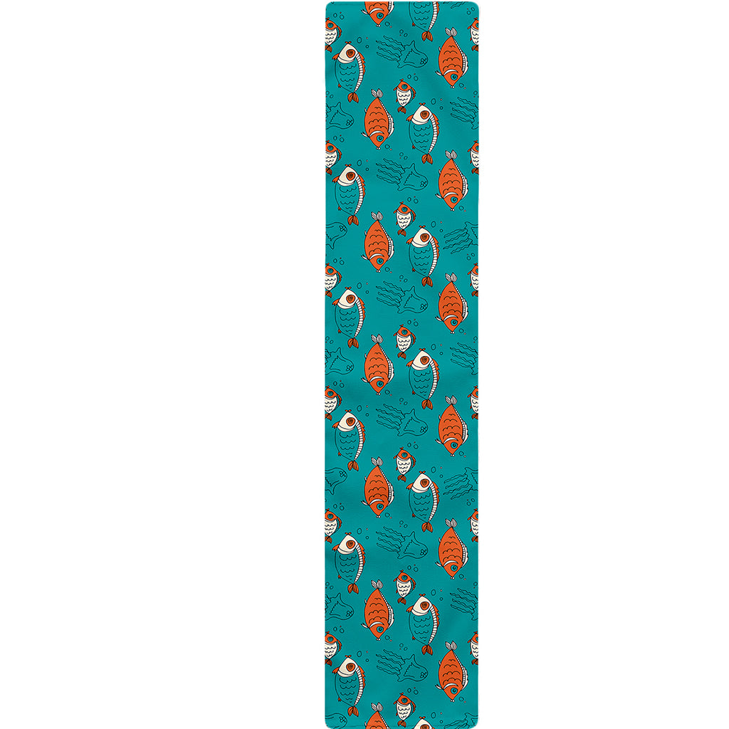 Fish And Jellyfish Pattern Print Table Runner