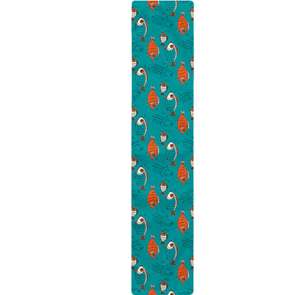 Fish And Jellyfish Pattern Print Table Runner