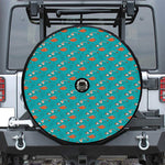 Fish And Jellyfish Pattern Print Tire Cover With Camera Hole