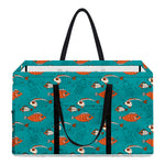 Fish And Jellyfish Pattern Print Utility Tote Bag