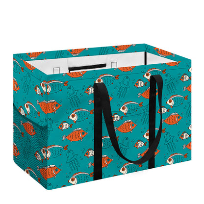 Fish And Jellyfish Pattern Print Utility Tote Bag