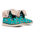 Fish And Jellyfish Pattern Print Winter Boots