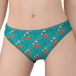 Fish And Jellyfish Pattern Print Women's Panties