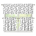Fish Hook Pattern Print 3 Piece Kitchen Curtains