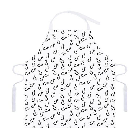 Fish Hook Pattern Print Adjustable Apron