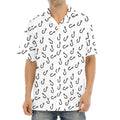 Fish Hook Pattern Print Aloha Shirt