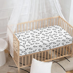 Fish Hook Pattern Print Baby Crib Sheet