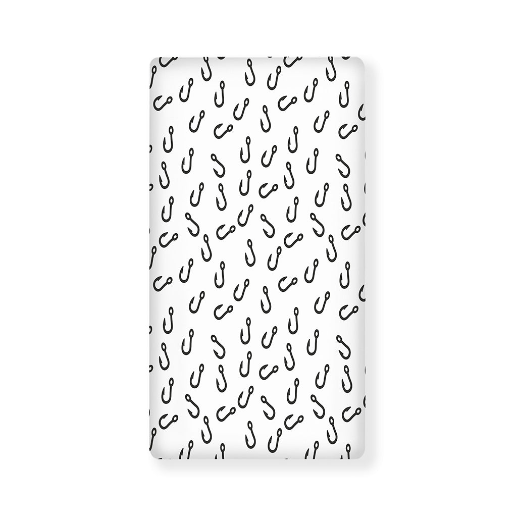 Fish Hook Pattern Print Baby Crib Sheet