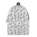 Fish Hook Pattern Print School Backpack