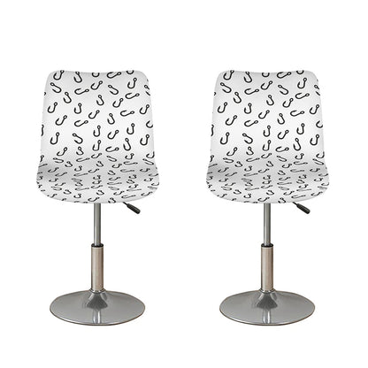 Fish Hook Pattern Print Bar Stool Covers
