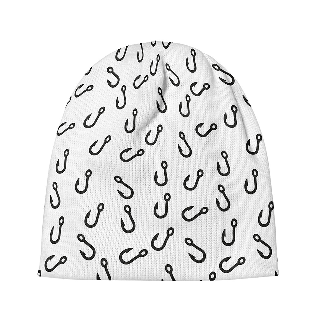 Fish Hook Pattern Print Beanie
