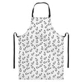 Fish Hook Pattern Print Bib Apron With Pocket