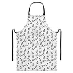 Fish Hook Pattern Print Bib Apron With Pocket