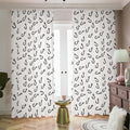 Fish Hook Pattern Print Dimout Pencil Pleat Curtains