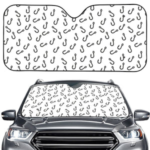 Fish Hook Pattern Print Car Windshield Sun Shade