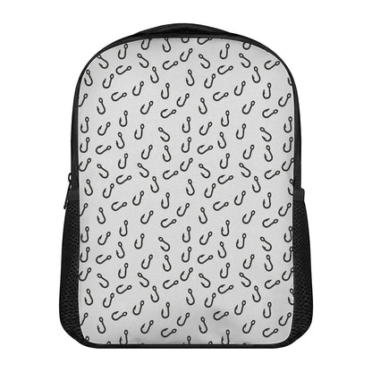 Fish Hook Pattern Print Casual Backpack