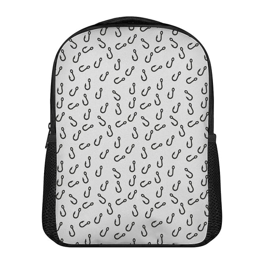 Fish Hook Pattern Print Casual Backpack