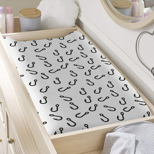 Fish Hook Pattern Print Changing Pad Cover