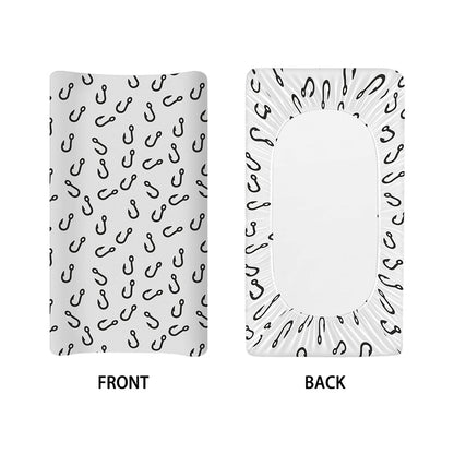 Fish Hook Pattern Print Changing Pad Cover