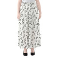 Fish Hook Pattern Print Chiffon Maxi Skirt