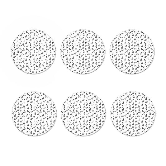 Fish Hook Pattern Print Coaster Set