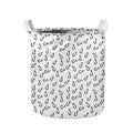 Fish Hook Pattern Print Collapsible Laundry Basket