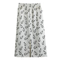 Fish Hook Pattern Print Cotton Front Slit Maxi Skirt