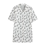 Fish Hook Pattern Print Cotton Hawaiian Shirt