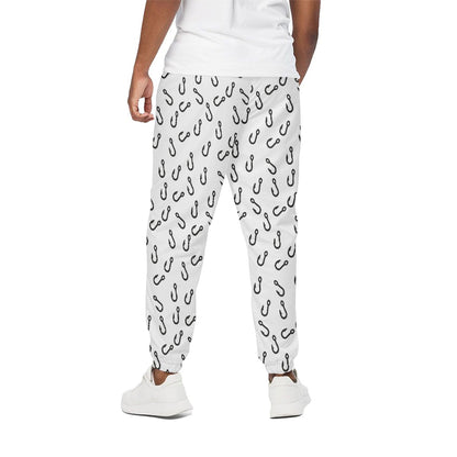 Fish Hook Pattern Print Cotton Pants