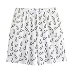 Fish Hook Pattern Print Cotton Shorts