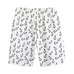 Fish Hook Pattern Print Cotton Shorts