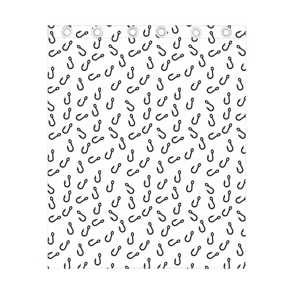 Fish Hook Pattern Print Curtain