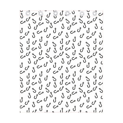 Fish Hook Pattern Print Curtain