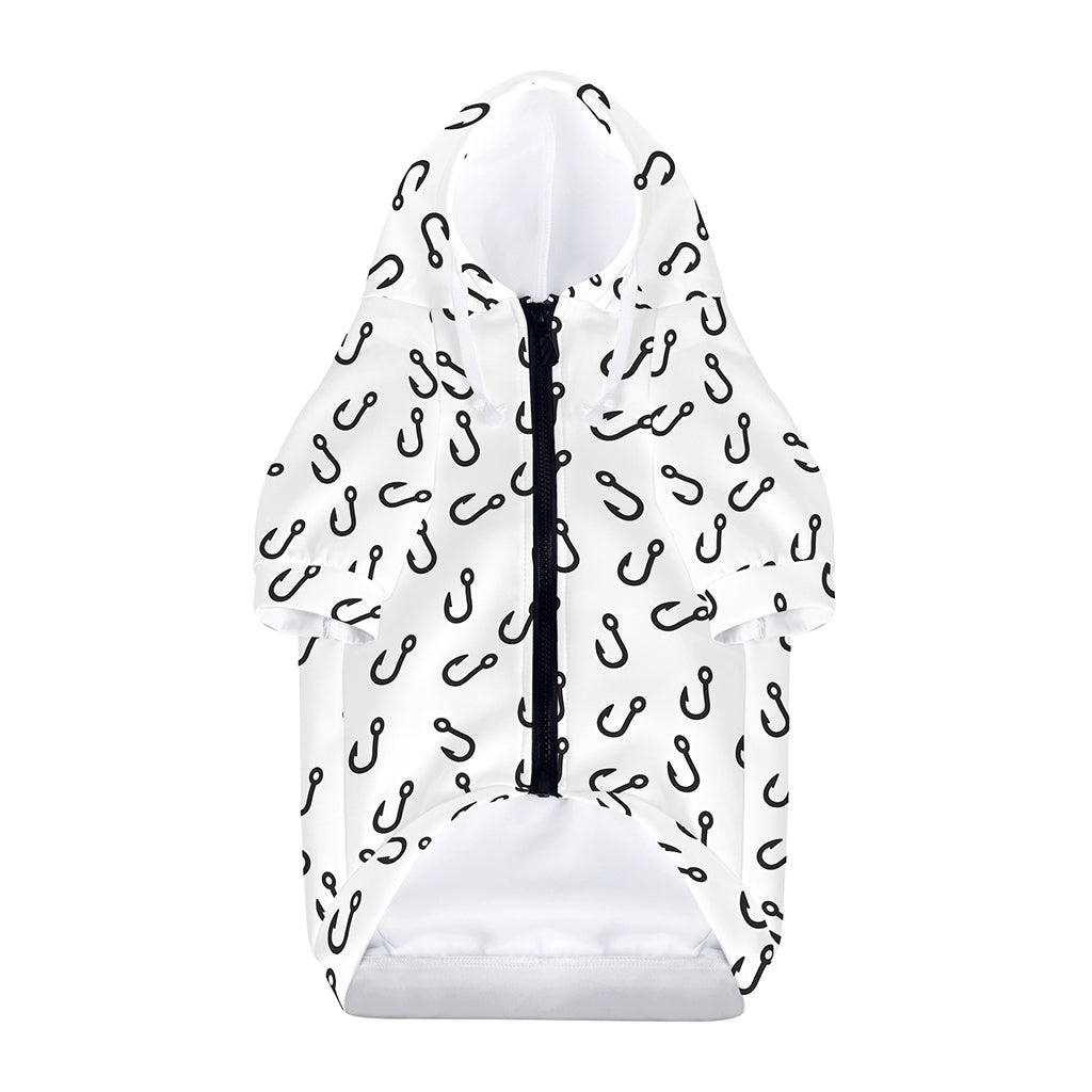 Fish Hook Pattern Print Dog Zip Up Hoodie