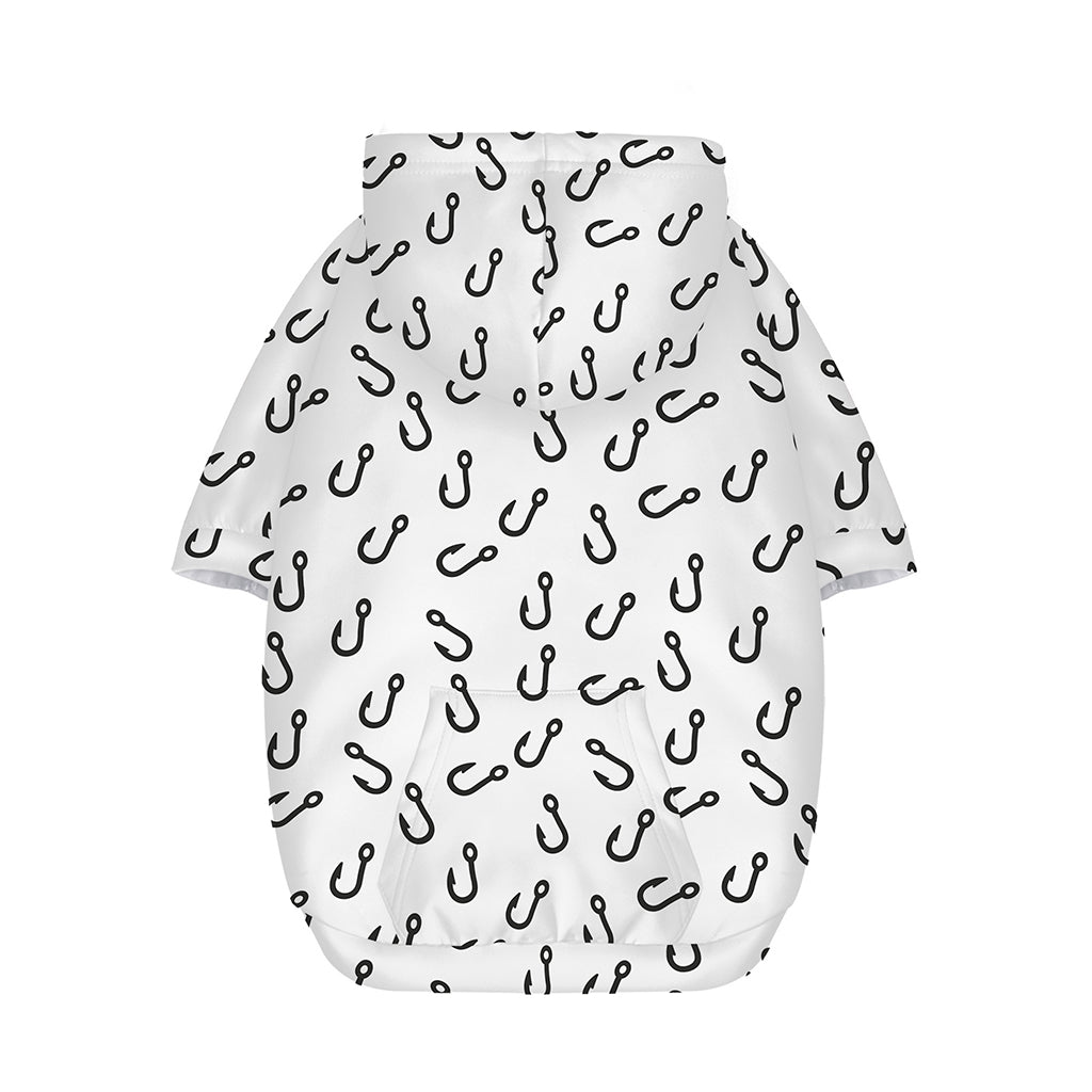 Fish Hook Pattern Print Dog Zip Up Hoodie