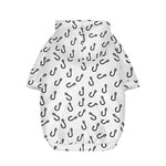 Fish Hook Pattern Print Dog Zip Up Hoodie