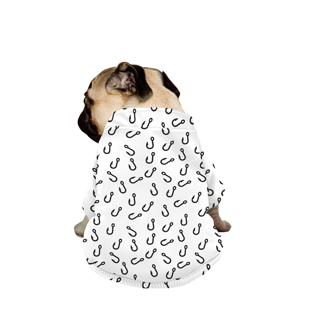 Fish Hook Pattern Print Dog Zip Up Jacket
